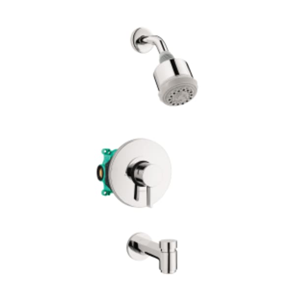 hansgrohe Clubmaster Pressure Balance Tub/Shower Set with Rough, 2.5 GPM in Chrome