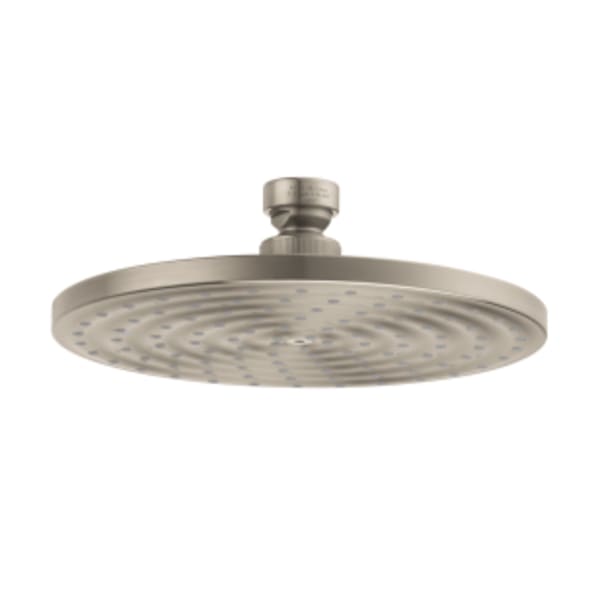 hansgrohe Raindance S Showerhead 180 1-Jet Rain, 2.5 GPM in Brushed Nickel