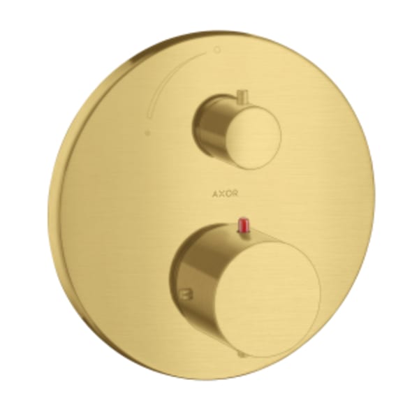 AXOR Starck Thermostatic Trim with Volume Control in Brushed Gold Optic