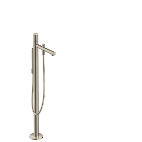 AXOR Uno Freestanding Tub Filler Trim with Zero Handle and 1.75 GPM Handshower in Brushed Nickel