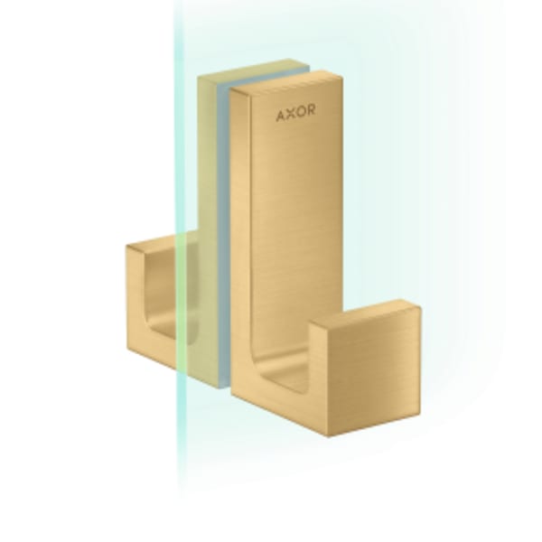 AXOR Universal Rectangular Shower Door Handle in Brushed Gold Optic