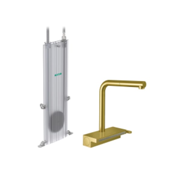 hansgrohe Aquno Select Kitchen Faucet, 2-Spray Pull-Out with sBox, 1.75 GPM in Brushed Gold Optic