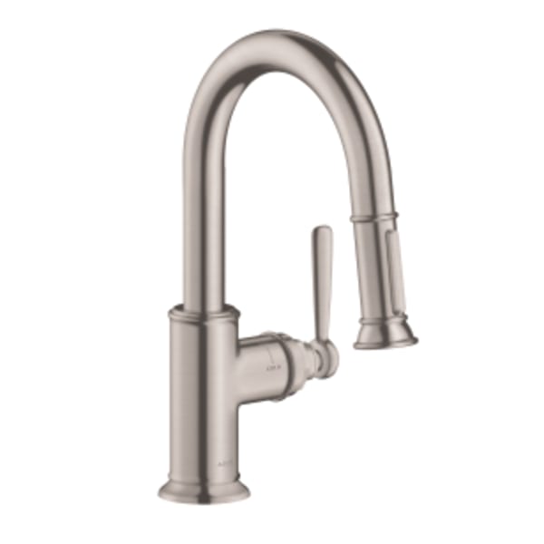 AXOR Montreux Prep Kitchen Faucet 2-Spray Pull-Down, 1.75 GPM in Stainless Steel Optic