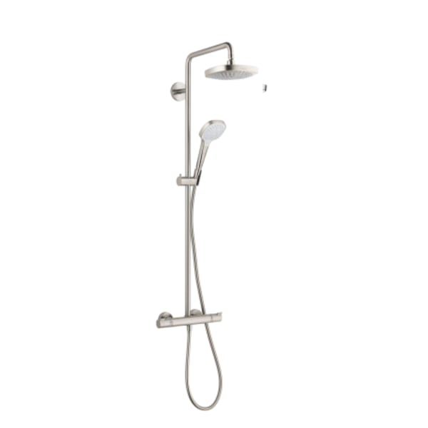 hansgrohe Croma Select E Showerpipe 180 2-Jet, 2.0 GPM in Brushed Nickel