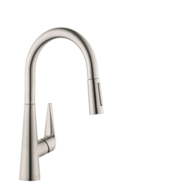 hansgrohe Talis S HighArc Kitchen Faucet, 2-Spray Pull-Down, 1.75 GPM in Stainless Steel Optic