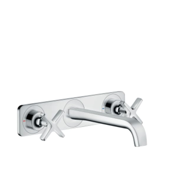 AXOR Citterio E Wall-Mounted Widespread Faucet Trim with Base Plate, 1.2 GPM in Chrome
