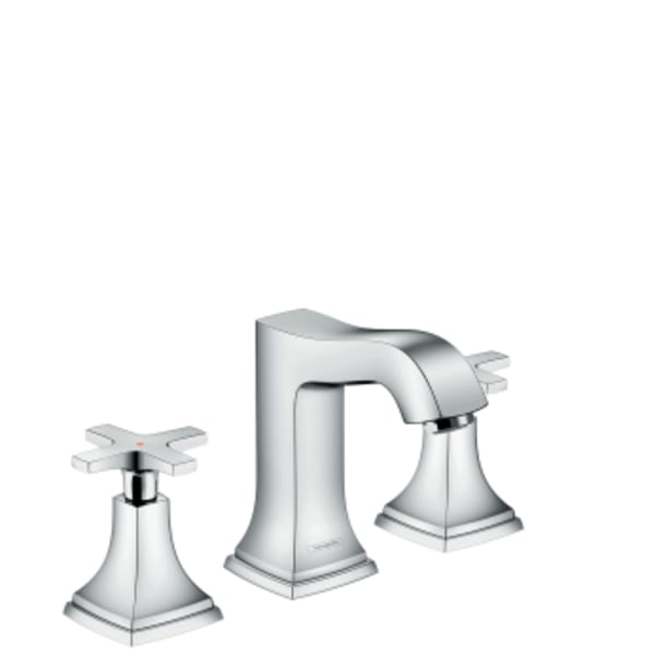 hansgrohe Metropol Classic Widespread Faucet 110 with Cross Handles and Pop-Up Drain, 1.2 GPM in Chrome
