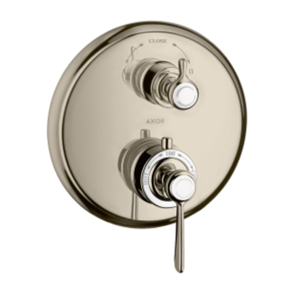 AXOR Montreux Thermostatic Trim with Volume Control and Diverter in Polished Nickel