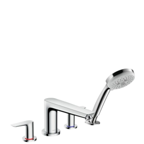 hansgrohe Talis E 4-Hole Roman Tub Set Trim with 1.8 GPM Handshower in Chrome
