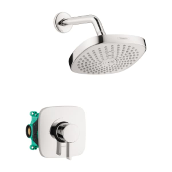 hansgrohe Croma Select E Pressure Balance Shower Set with Rough, 2.0 GPM in Chrome