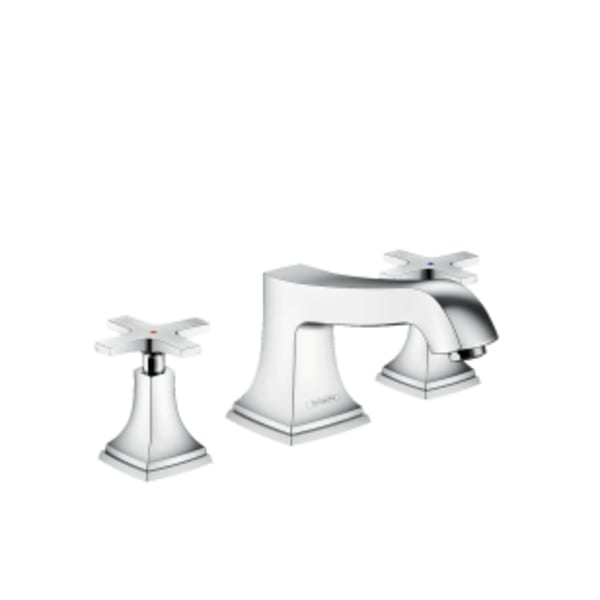 hansgrohe Metropol Classic 3-Hole Roman Tub Set Trim with Cross Handles in Chrome