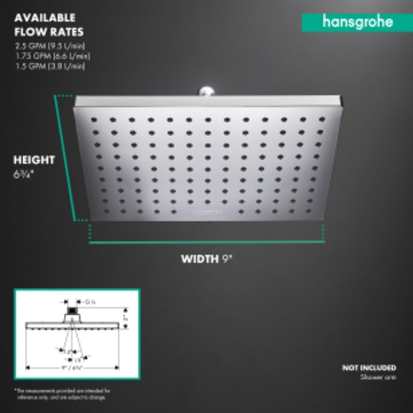 hansgrohe Vernis Blend Showerhead 230 1-Jet, 1.5 GPM in Chrome