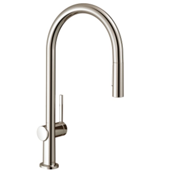 hansgrohe Talis N HighArc Kitchen Faucet, O-Style 2-Spray Pull-Down, 1.75 GPM in Polished Nickel