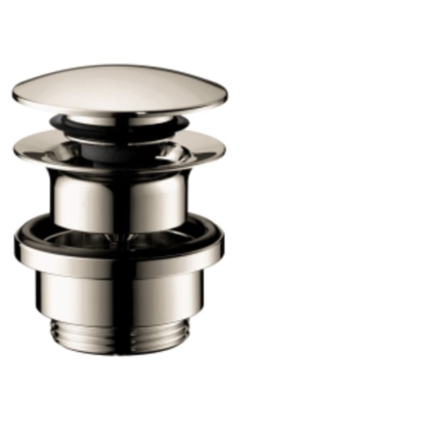hansgrohe Push-Open Sink Drain in Polished Nickel