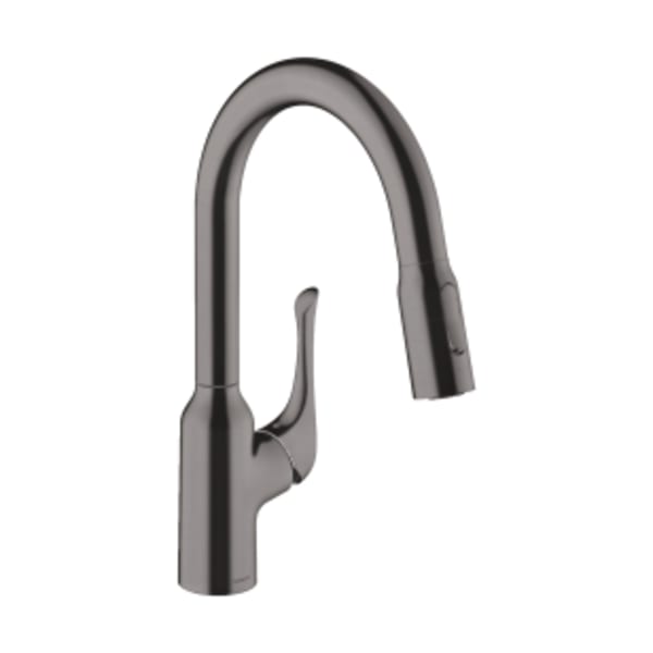hansgrohe Allegro N Prep Kitchen Faucet, 2-Spray Pull-Down, 1.75 GPM in Brushed Black Chrome