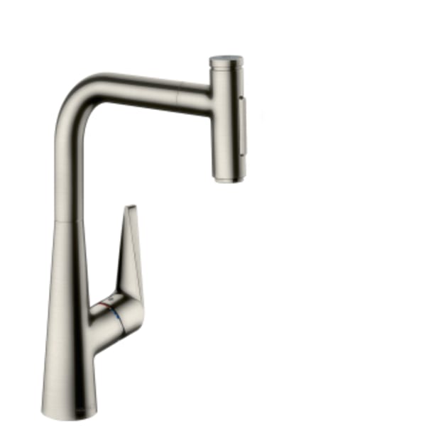 hansgrohe Talis Select S HighArc Kitchen Faucet, 2-Spray Pull-Out, 1.75 GPM in Stainless Steel Optic