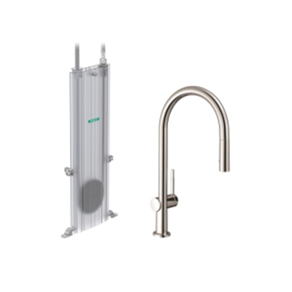 hansgrohe Talis N HighArc Kitchen Faucet, O-Style 2-Spray Pull-Down with sBox, 1.75 GPM in Polished Nickel