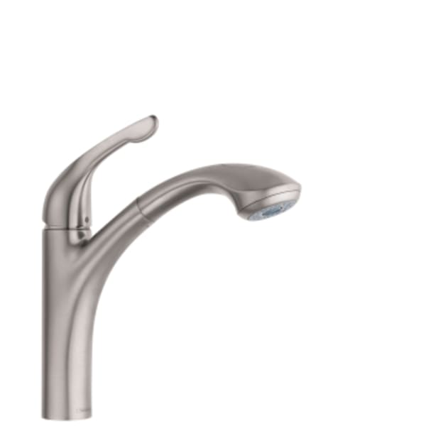 hansgrohe Allegro E Kitchen Faucet, 2-Spray Pull-Out, 1.75 GPM in Stainless Steel Optic