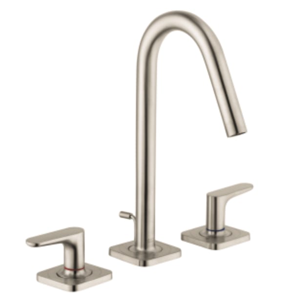AXOR Citterio M Widespread Faucet 160 with Pop-Up Drain, 1.2 GPM in Brushed Nickel
