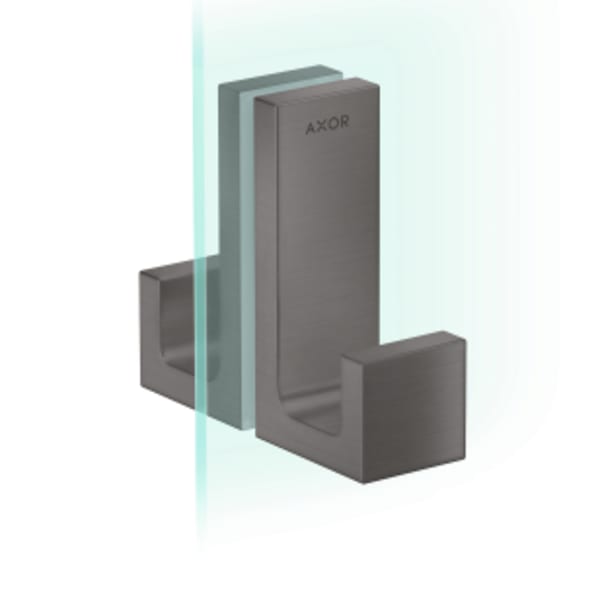 AXOR Universal Rectangular Shower Door Handle in Polished Black Chrome