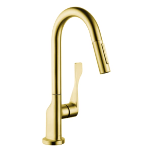 AXOR Citterio Prep Kitchen Faucet 2-Spray Pull-Down, 1.75 GPM in Brushed Gold Optic