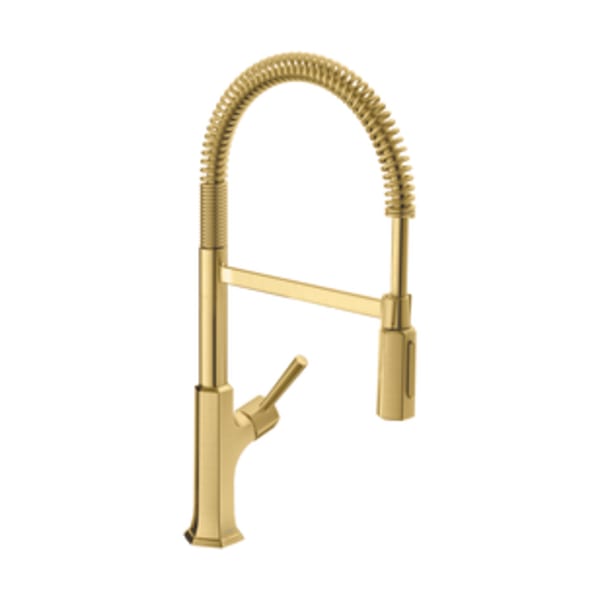 hansgrohe Locarno Semi-Pro Kitchen Faucet, 2-Spray, 1.75 GPM in Brushed Gold Optic