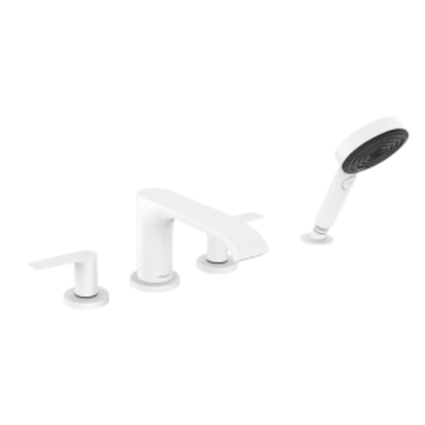 hansgrohe Vivenis 4-Hole Roman Tub Set Trim with 1.75 GPM Handshower in Matte White