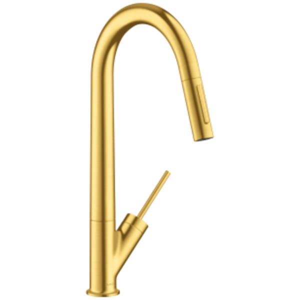 AXOR Starck HighArc Kitchen Faucet 2-Spray Pull-Down, 1.75 GPM in Brushed Gold Optic