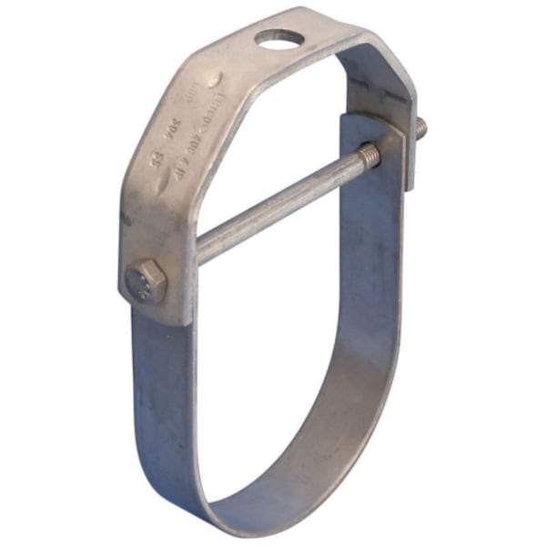 406 Clevis Hanger, Stainless Steel, 5" Pipe, 125 DN, 5.563" (140 mm) OD, 5/8" (M16) Rod