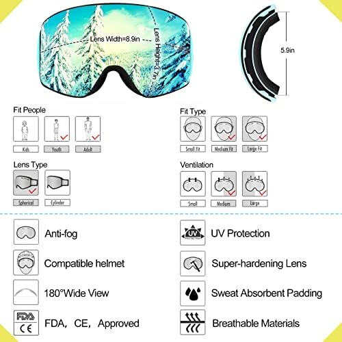 Vue 6 de Dizokizo Lunettes De Ski