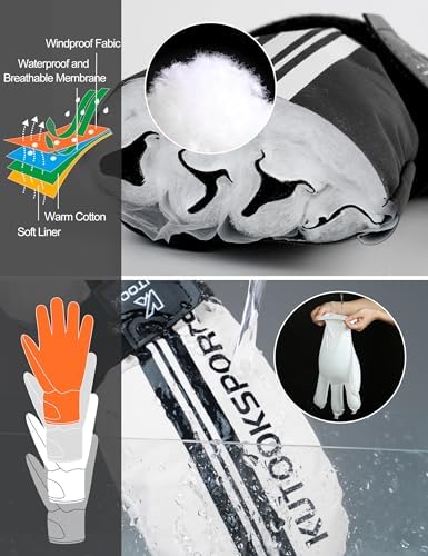 Vue 2 de Gants Ski Chaud Hiver