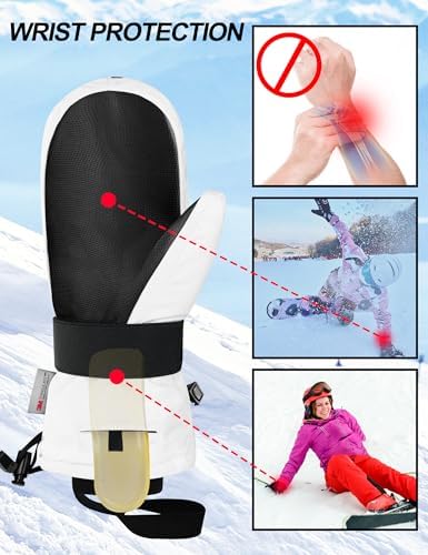 Vue 3 de Gants Ski Chaud Hiver