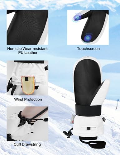 Vue 4 de Gants Ski Chaud Hiver