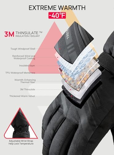 Vue 2 de Gants De Ski Thermiques