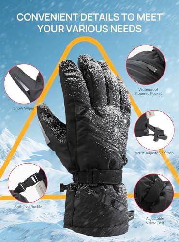 Vue 5 de Gants De Ski Thermiques