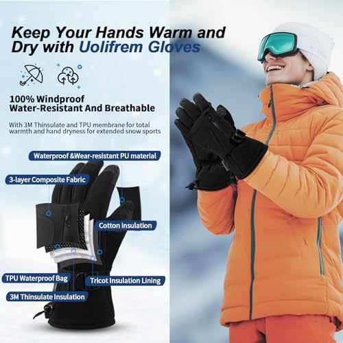 Vue 2 de Gants Ski Hommes Et