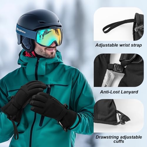 Vue 5 de Gants Ski Hommes Et