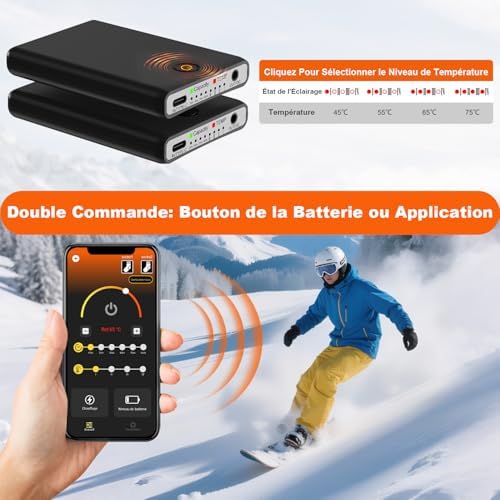 Vue 4 de Viceplus Chaussettes Chauffantes Homme