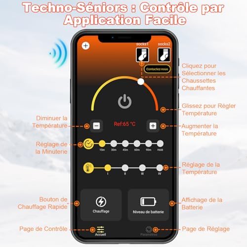 Vue 5 de Viceplus Chaussettes Chauffantes Homme