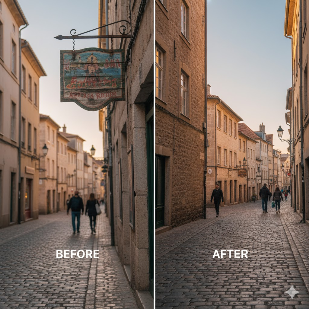 Street scene cleaned