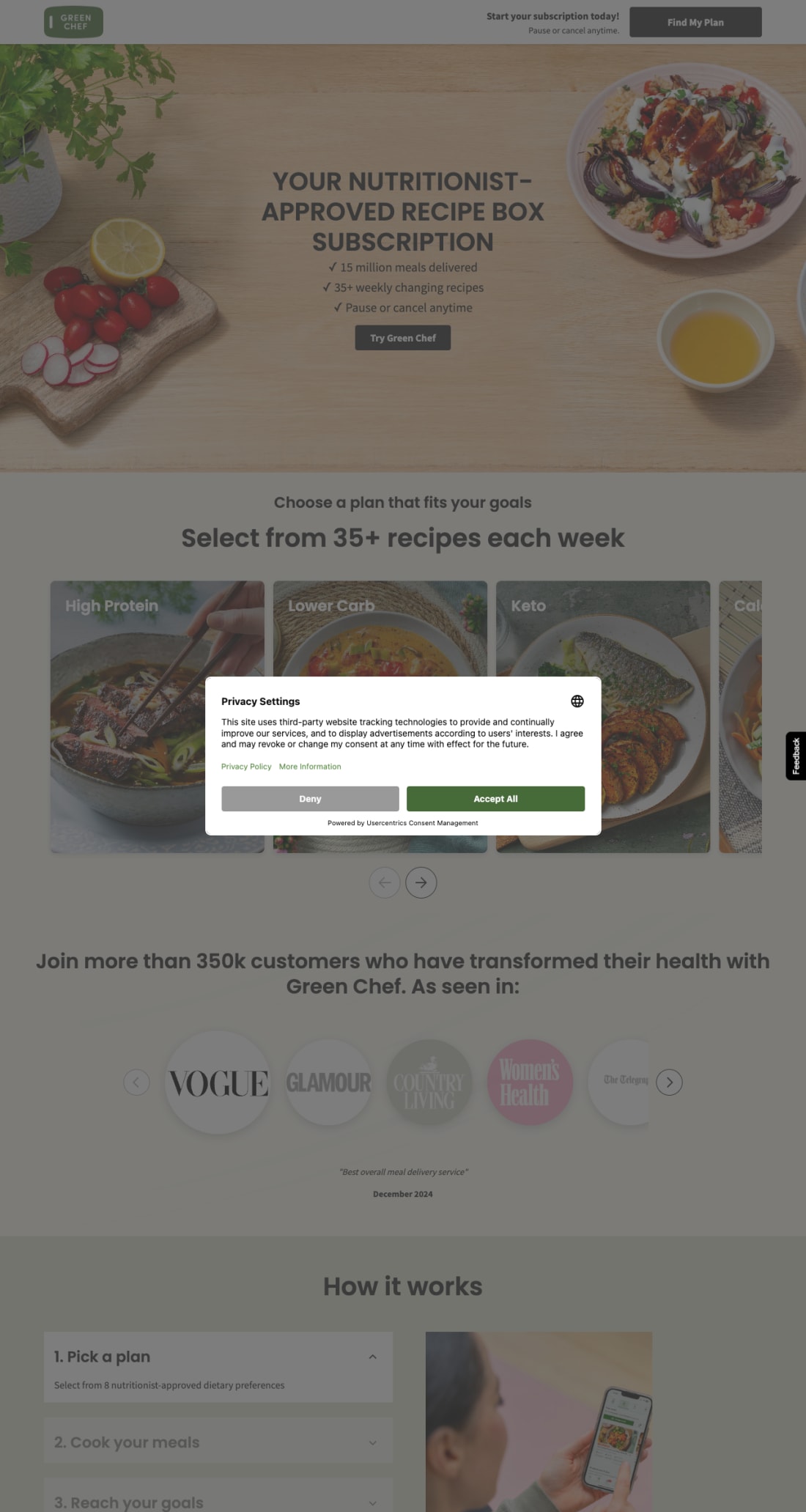 Green Chef UK resolution landing page