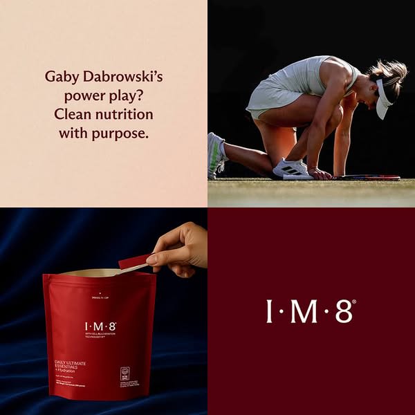 Gaby Dabrowski with IM8 Health ad
