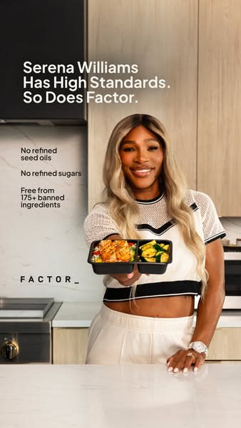 Serena Williams with Factor_ ad