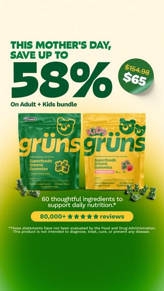 Grüns with Grüns Kids ad