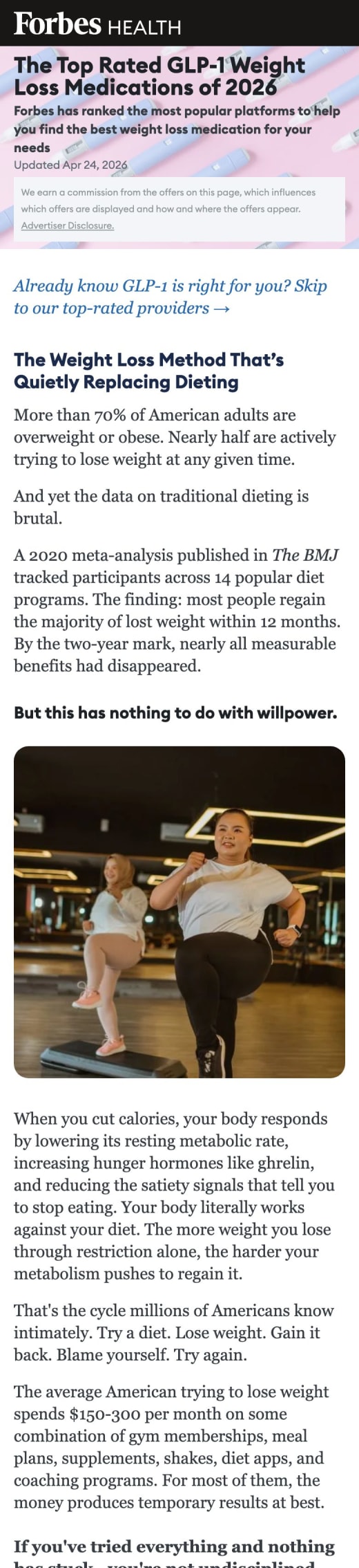 Forbes Health GLP-1 listicle