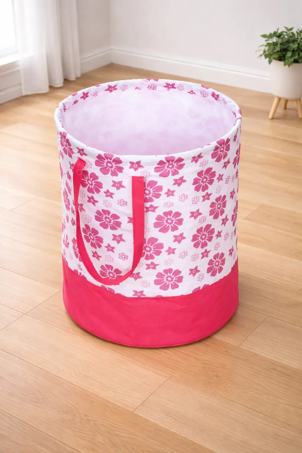 Vekkera Laundry Basket β 45L Foldable Laundry Basket with Floral Design, Durable Fabric Storage Basket