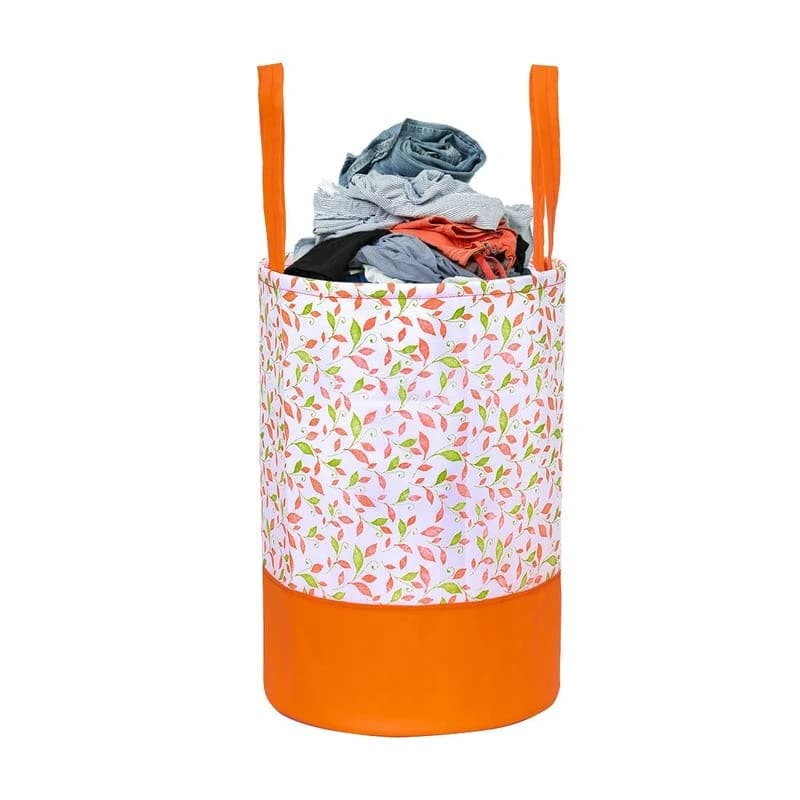 Vekkera Laundry Basket β Premium Fabric Laundry Basket with Handles, Floral Design, 45L Capacity