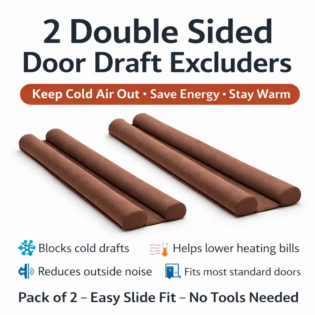 Vekkera Double Sided Door Draft Excluder β Brown (Pack of 2)