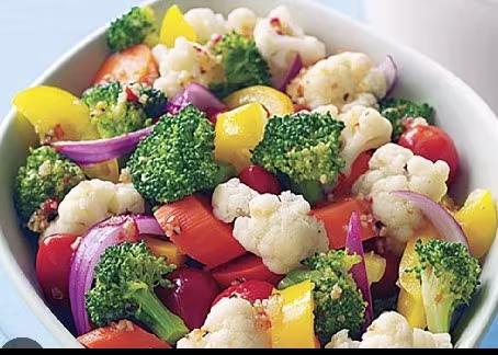 Steamed vegetable salad