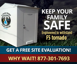 Ensure your family's safety with Tri-State Water Power and Air's tornado-resistant shelters. Call today for a free evaluation!